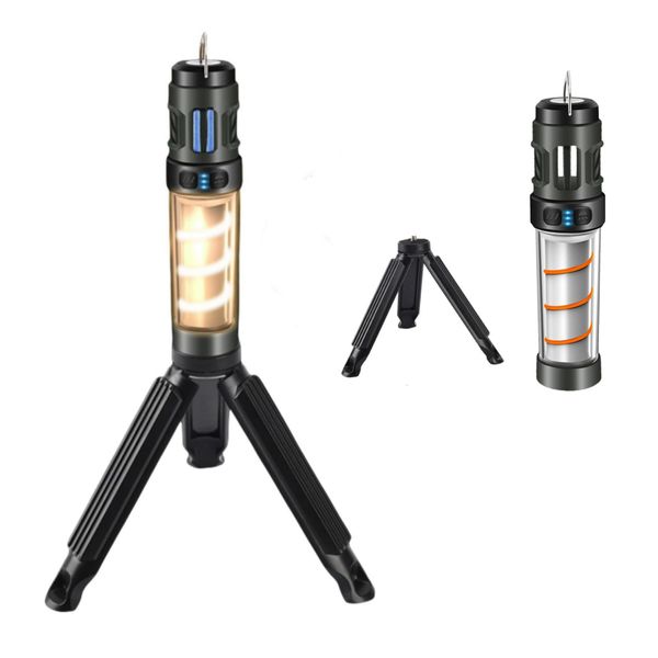 Camping Lantern, Mosquito Repellent Mat, Heater, LED Lantern, Flashlight, Camping Light, Torch with Tripod Stand, Multi-functional, Mini Lantern, USB Rechargeable, Light Adjustment, Color Adjustment, Ultra Brightness, IPX4 Waterproof, 3,000 mAh, Mosquito 