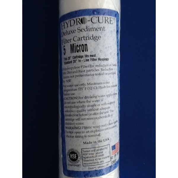 HYDRO CURE DELUXE 5 MICRON 20"x2.5" SEDIMENT FILTER - 2 FILTERS
