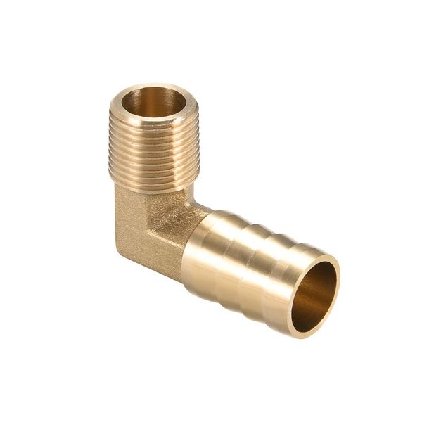 uxcell Barb Hose Fitting 16mm Barb-3/8 PT Male 90 Degree Elbow Brass Pipe Adapter Connector