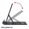 Sanwa Supply PDA-STN11BK Mobile Tablet Stand, 5 Adjustable Angles, Foldable, Thin, Black