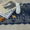 kilofly Handmade Crochet Lace Rectangular Table Runner 15 x 51 Inch, Blue