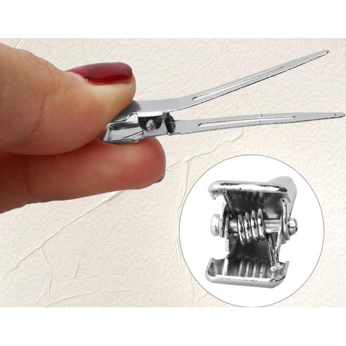 BANSHAN Hairdressing Double Prong Curl Clips,1.8inch Curl Setting Section Hair Clips Metal Alligator Clips Hairpins for Hair Bow Great Pin Curl Clip Styling Clips for Hair Salon Barber (20 Pcs)