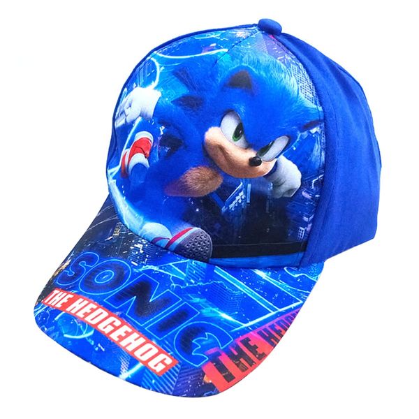 Bonamana Sonic Printing Baseball Cap for Boys Girls Adjustable Kid Hat Flat Brim Hat Children Sun Hat Visor Cap (Night City)