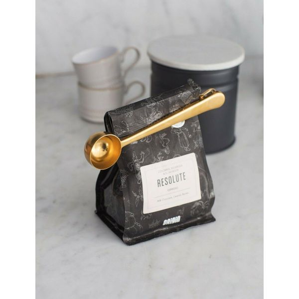 Brass Coffee Scoop with Crocodile Clip, Brompton Practical Measure