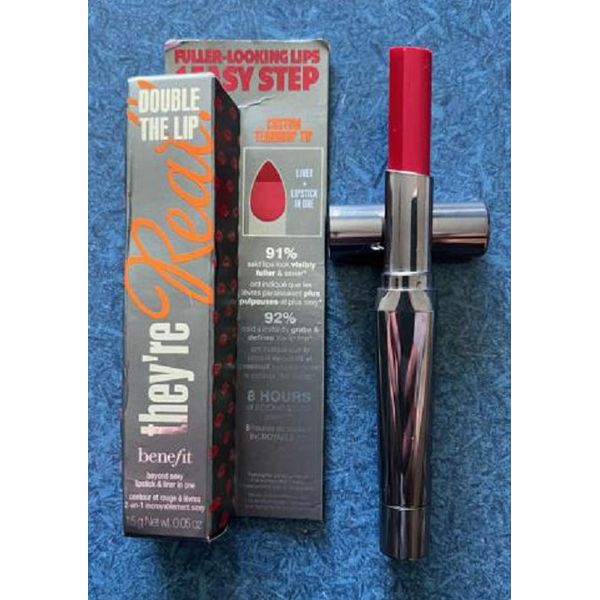 Benefit They're Real! Double The Lip Mini Lipstick & Liner In One, Revved Up Red