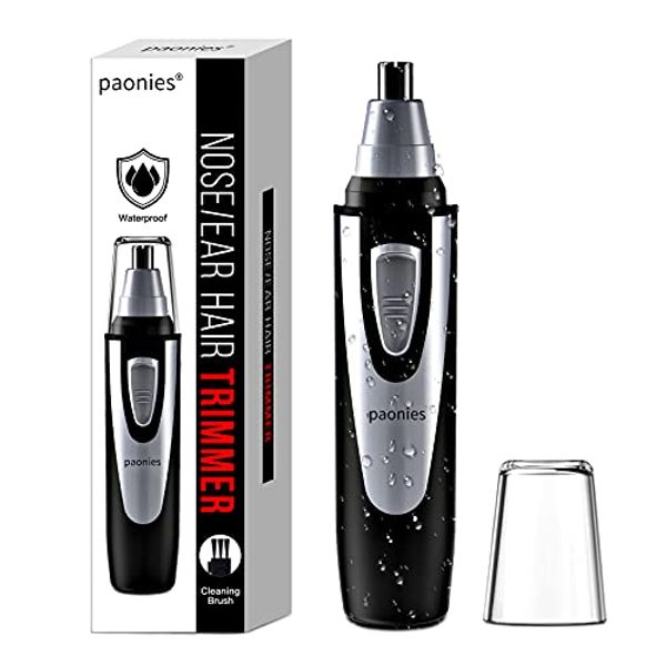 Ear and Nose Hair Trimmer Clipper, 2023 Professional Painless Eyebrow & Facial Hair Trimmer for Men Women, Battery-Operated Trimmer with IPX7 Waterproof, Dual Edge Blades for Easy Cleansing