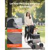 VEVOR Pet Stroller Foldable 4 Wheels Travel Dog Stroller Reversible Handle