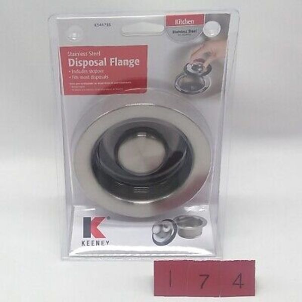 Keeney Disposal Flange Stainless Steel Kitchen Includes Stopper #K5417SS