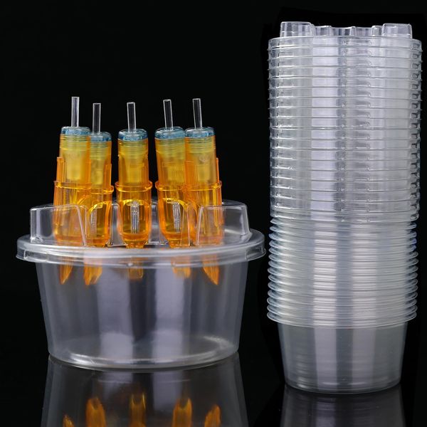 HOINCO 20PCS Tattoo Patrone Cup Holder, Tattoo ein Stück Nadel Platzierung Rack -Plastik-Cup arbeiten Cup Reinigung Cup