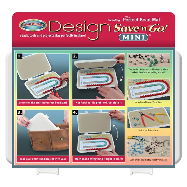 Bead Buddy Design Save and Go Mini Portable Beading Kit - Beading Project Organizer - Dimensions 6 Inches by 9 Inches by 1/2 Inch