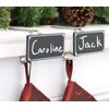 The Original MantleClip® Stocking Holder with Chalkboard Icons 2-Pack (Silver)