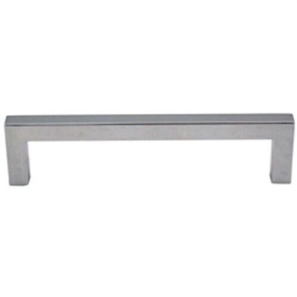 Contemporary Square Cabinet Pull, 128 Millimeters, Zinc Base Material, Polished