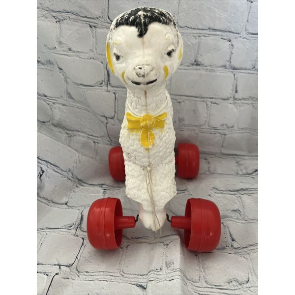 Lamb Pull Along Toy, Empire, Blow Mold Plastic