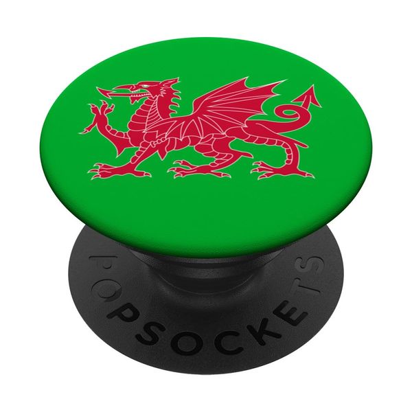 Welsh Flag Red Dragon in red & white PopSockets Swappable PopGrip