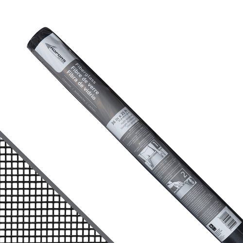 Saint-Gobain ADFORS FCS8555-M 36" x 25' Fiberglass Screen, 25, Charcoal