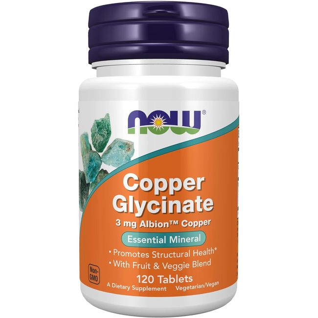 Copper Glycinate with 3Mg Albion Copper, Promotes Structural Health 120 Tablets