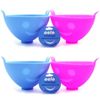 eele Smiley Egg Poacher, Poaching Device, Silicone, Blue/Pink - Quad Pack