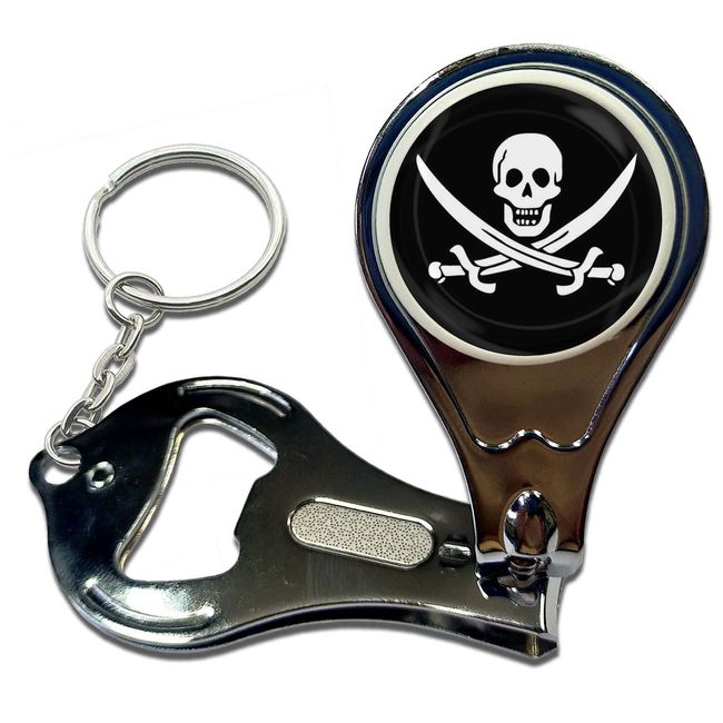 BadgeBeast.co.uk Jolly Roger - Key Ring Bottle Opener and Nail Clipper