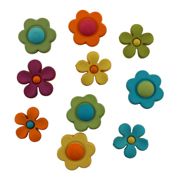 Buttons Galore Craft & Sewing Buttons - Backyard Blooms - 3 Packs