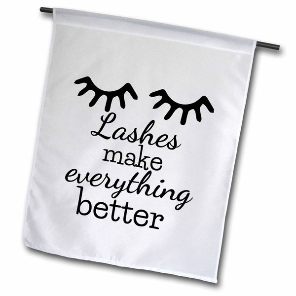 3dRose 3dRose Mary Aikeen- Salon - Text of Lashes make everything Better - Flags (fl-384999-1)