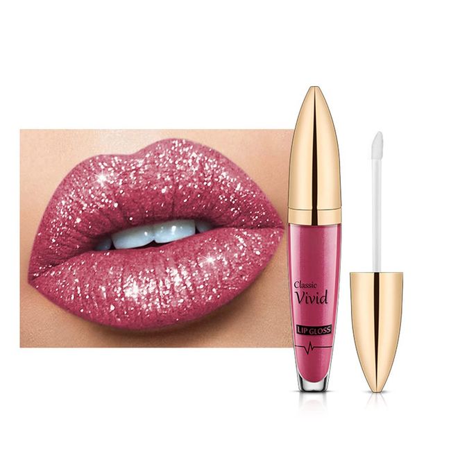 ISAKEN Professional Makeup Lipgloss mit glänzendem Finish, Lipgloss Glitzer 24 Stunden Feuchtigkeit Lippenöl Lippe Gloss Lipliner Long Lasting Moisturizing Lippenstift Kosmetik Make up