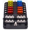 Blade Fuse Box Block Holder Block with LED Indicator 12V Universal 12 Way