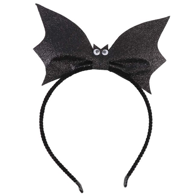 Lurrose Halloween Headbands Sequin Bat Hair Hoop Creative Cosplay Hair Band Durable Cute Party Decorations Props for Women Girls Black