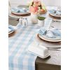 DII Classic Tabletop, Cotton, Light Blue & White, 108" x 14" (Runner)