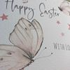 WHITE COTTON CARDS HAPPY EASTER BUTTERFLIES EASTER CARD, HAND FINISHED (EG1)