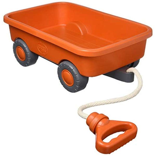 Green Toys Wagon, Orange CB - Pretend Play, Motor Skills, Kids Outdoor Toy Vehicle. No BPA, phthalates, PVC. Dishwasher Safe, Recycled Plastic, Made in USA.