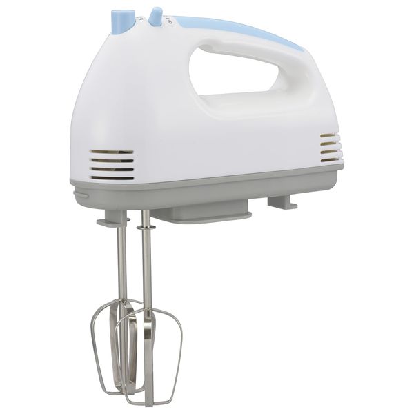 Ohm Electric COK-MT5B-A 08-1276 OHM Hand Mixer, Electric Whisk, 5 Speed Adjustment, Storage Case, Blue