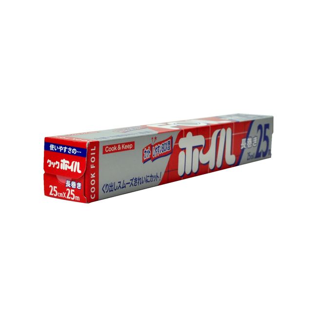 MA Packaging Long Roll, Aluminum Foil, Silver, Width 9.8 inches (25 cm) x Length 82.2 ft (25 m) x Length 82.2 ft (25 m) Paper Blade, No Sor