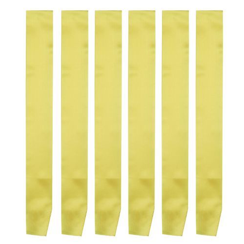 I-MART Blank Satin Sash, Princess, Beauty Queen, Homecoming, Winner, Mayor, Make Your Own Pins, Party Plain Pageant Sashes (Pack of 6 - Yellow)