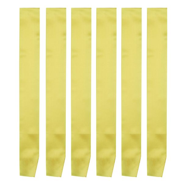 I-MART Blank Satin Sash, Princess, Beauty Queen, Homecoming, Winner, Mayor, Make Your Own Pins, Party Plain Pageant Sashes (Pack of 6 - Yellow)