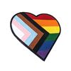 Heart Progress Pride Flag LGBTQ POC Transgender Flag - 4 inch Iron-on Patch
