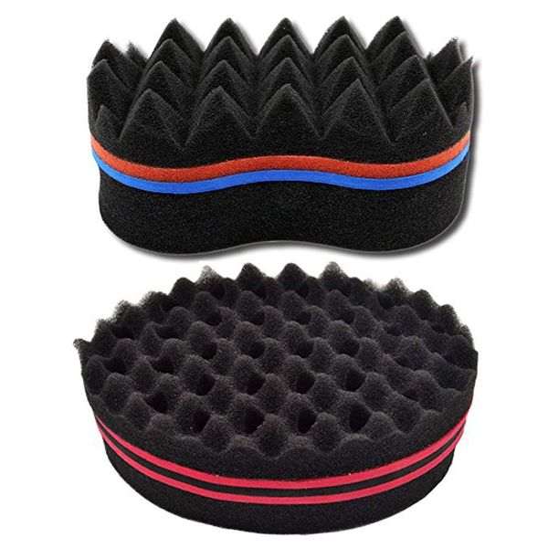 Xinlie Hair Sponge Brush Twists Dread Afro Coils Hair Curl Brush Hair Brush Sponge Holes Barber Hair Brush Sponge Barber Hair Brush Sponge Hair Twist Sponge For Twists,Curls in Afro-Style Hair(2PCS)