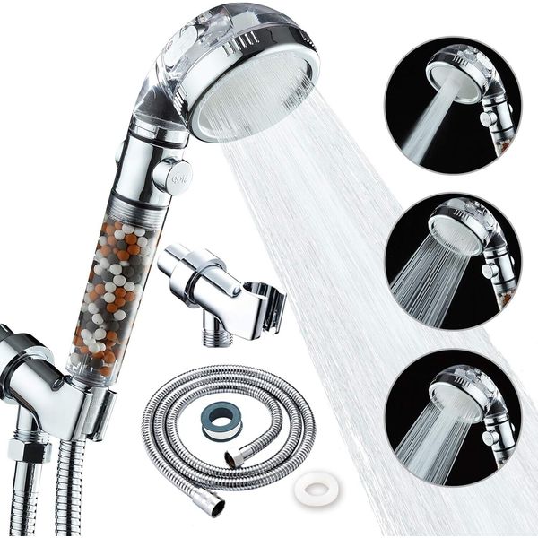 3 Setting High Pressure Shower Envy Shower Head with Beads Water Saving Durable