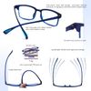 CARA 2 Pack Progressive Multifocus Reading Glasses, Flexible Lightweight TR90 Frame Blue Light Blocking Computer Readers, Workspace for Near Range (C1, 2.75)