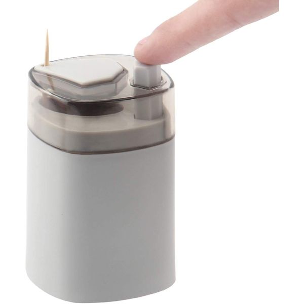 Toothpick Holder Dispenser, Pop-Up Automatic Toothpick Dispenser, Toothpick Storage Box (Grey)