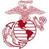 6.75" x 7.5" Medium Red USMC Eagle Globe and Anchor Vinyl Decal