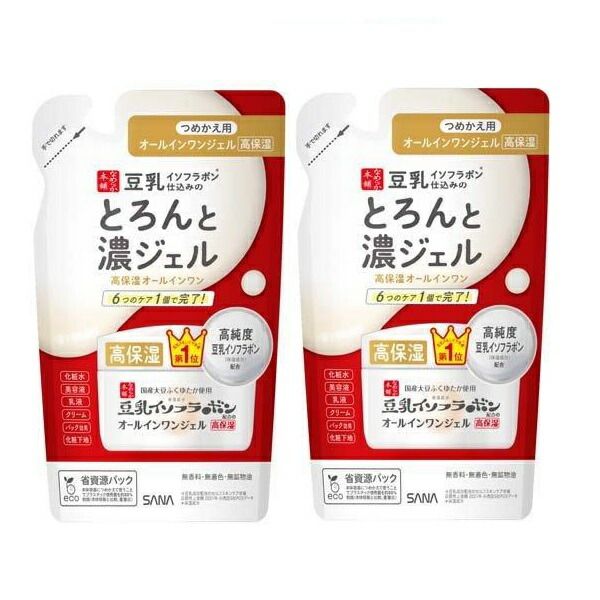 5x points during the marathon 2 sets of Nameraka Honpo&#39;s thick gel, Enrich, refill pack, 100g<br> Soy milk isoflavone refill pouch all-in-one gel basic skin care lotion beauty essence milky lotion pack makeup base highly moisturizing cream inexpensive