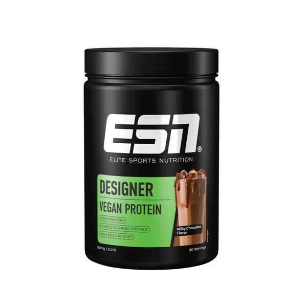ESN Vegan Designer Proteinpulver mit Soja, Milky Chocolate, 900 g, cremige Konsistenz - made in Germany