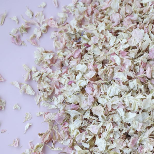 Natural Biodegradable Confetti Wedding | Cheap Real Dried Flower Petals | Eco-friendly Flower Confetti. Bags of Eco Confetti (Vintage Pink + Ivory)