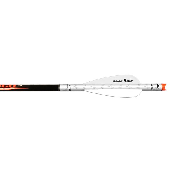 New Archery Products Quikfletch Twister 3-Inch 3-Vane Stabilizing Fletching - Orange/White, 6 Pack