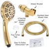 6 Function Handheld Shower Head Kit (Aqua Elegante) - Polished Brass - 2.5 GPM