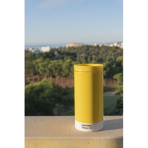 Copenhagen Design Pantone to Go, Stainless Steel Travel Mug/Thermo Cup, 430 ml, Yellow 012 C, 1 Count (Pack of 1)