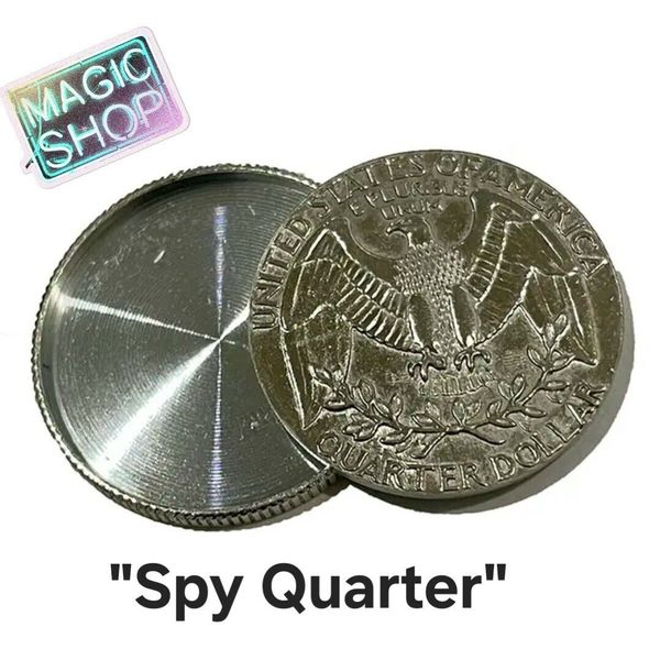 Magic Trick Spy Quarter Hallow Coin Magicians Prop T1