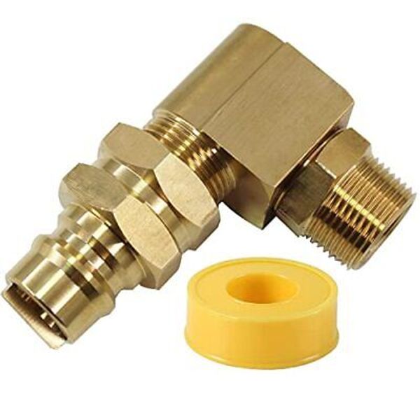 3/4" NPT X 3/4 Natural Hose Quick Connect Plug Elbow Adapter Fits Dual Fuel