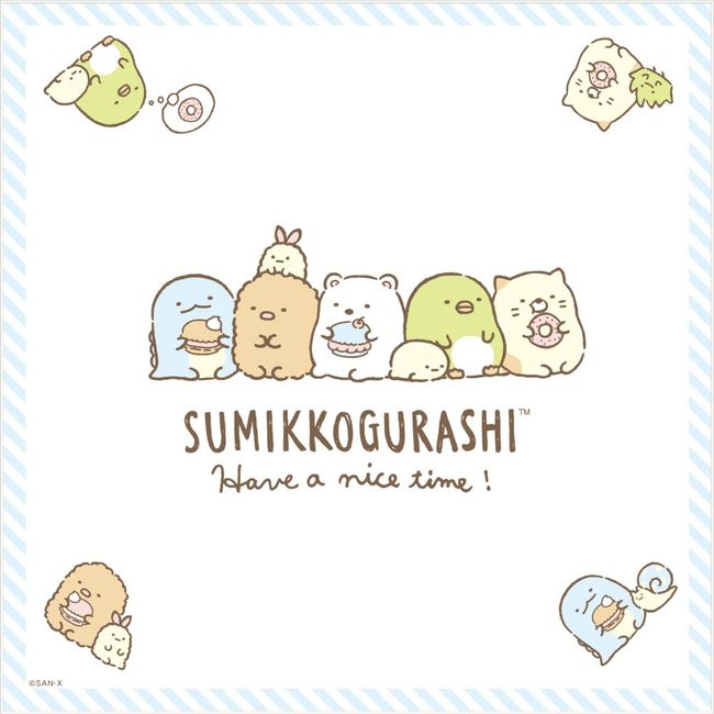 San-X CH43702 Sumikko Gurashi Lunch Napkin (Wrinkle Resistant), 16.9 x 16.9 inches (43 x 43 cm)