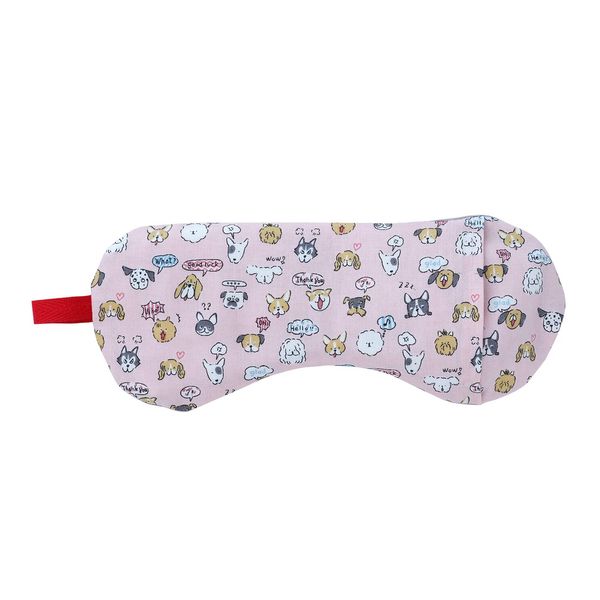 Natural Materials Salt Power, Warm with the Power of Mung Beans, Salt Eye Pillow, Various Dogs, Pink, 8.3 x 3.5 x 0.4 inches (21 x 9 x 1 cm), Relaxing with Lavender and Chamomile Scent for Relaxing Skin Surface Moisturizing Cotton, Made in Japan EnvelHelk